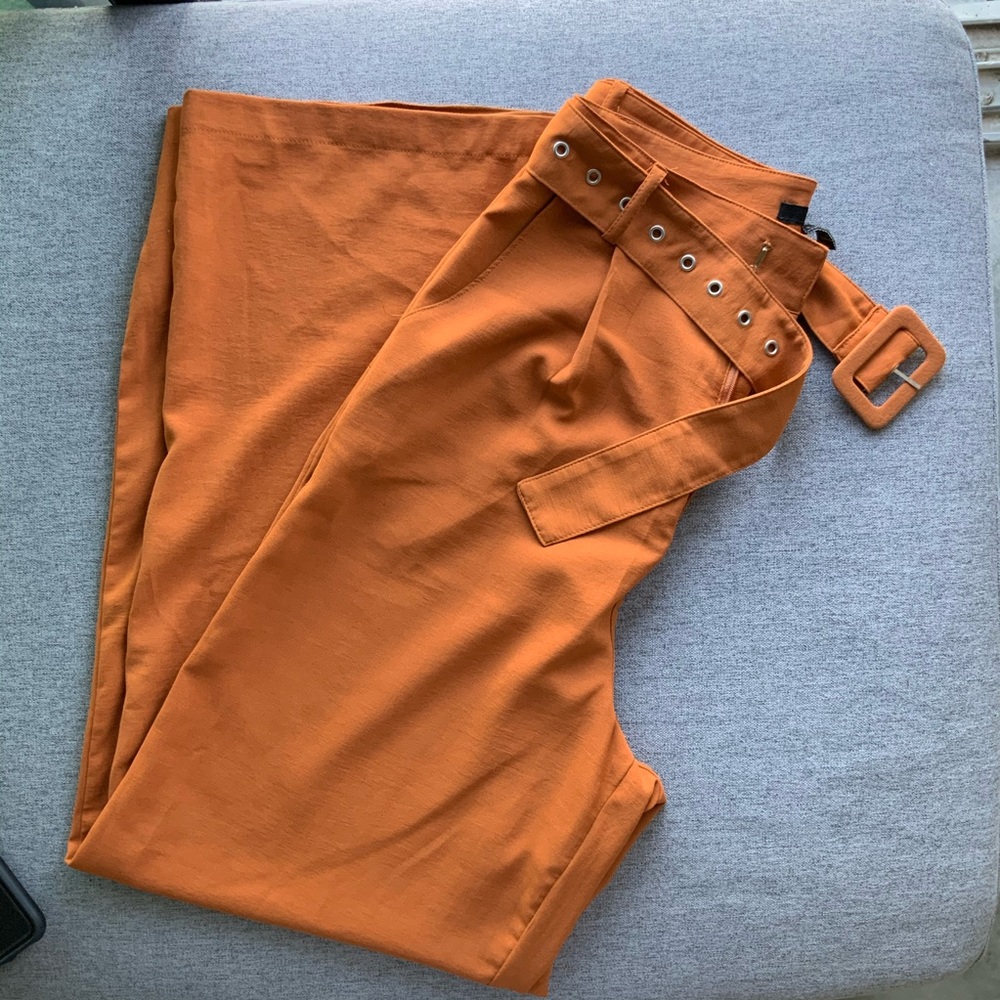 Orange high waisted pants